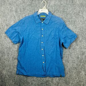 Royal Robbins Shirt Mens Large Blue Short Sleeve Camp Safari Button Up